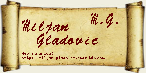 Miljan Gladović vizit kartica